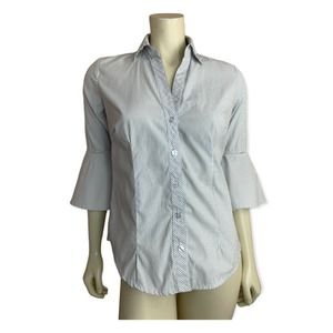 Beluva San Francisco Stripe Flare Sleeve Button Up Blouse